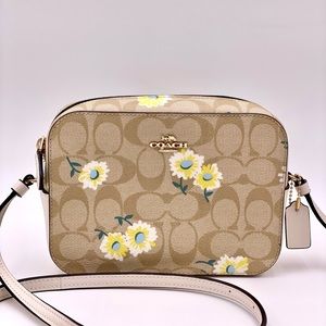 Coach Mini Camera Bag Crossbody with Daisy Print